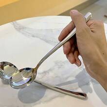 Stainless Steel Spoon, High-End Long Handle Soup Spoon For Home Use, Exquisite Eating Spoon, Deep Soup Ladle - Multicolor - View 5