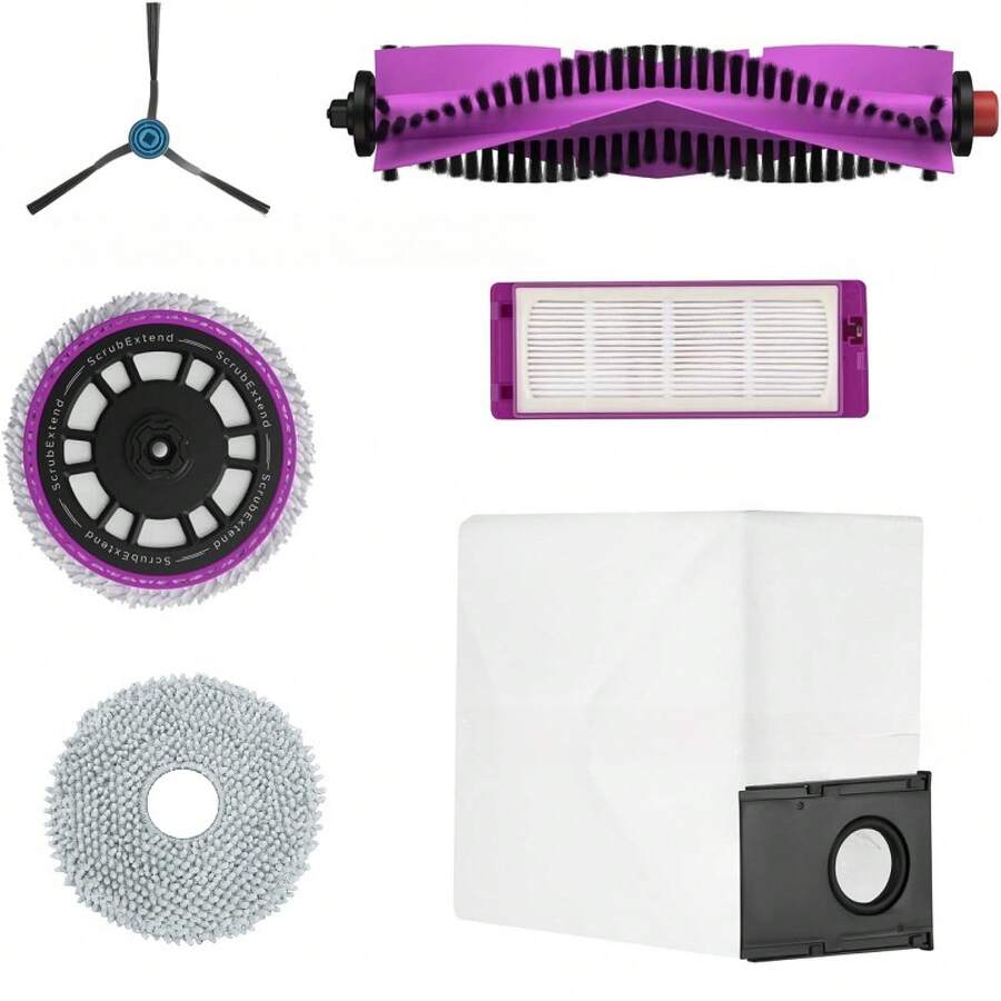 Compatible With Accessories For The Eureka J15 Pro Ultra Robot Vacuum Cleaner: Main Brush, Dust Bag, Filter, Mop, Side Brush - Set - View 1