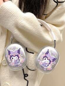 Sanrio 1pc Cartoon Cute Kuromi Headphone Case - Transparent TPU Bluetooth Earmuff Protective Cover For Girls, Compatible With Airpodsmax / Airpodsmax 2 - Purple - View 3