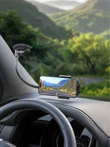 Off-Road Stable Car Phone Holder - Flexible Gooseneck Vacuum Suction Cup Mount 360° Rotatable Auto Dashboard Phone Stand For Bumpy Roads - A - View 3