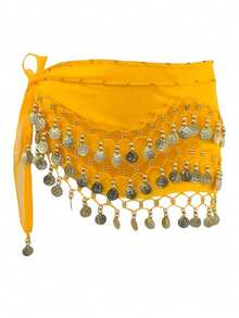 1pc Women's Belly Dance Coin Waist Chain, Dance Performance Waist Belt, Practice Outfit Coin Hip Scarf - Multicolor - View 15