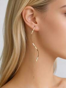 1 Pair Women's Elegant Luxury Earrings - Fashionable Jewelry Accessories Suitable For Dates, Parties And Holidays - Perfect Jewelry Gift - Yellow Gold - View 1