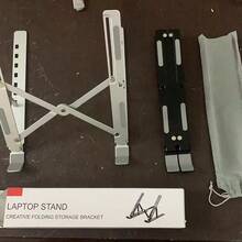 Podstawka pod laptopa, podstawka chłodząca na biurko, składana, przenośna, regulowana, aluminiowa, do laptopa, tabletu i biura - Wielokolorowe - Zobacz 9