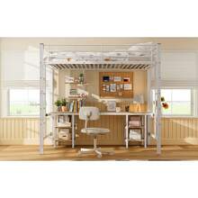 Bed Bases & Foundations - White + Medium-density Fiberboard + Metal + 90cm X 200cm - View 8