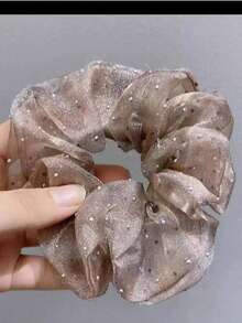 1/2/4个装大肠形发圈，女士水钻网状发绳，简约马尾辫发圈 - 彩色 - 查看 13