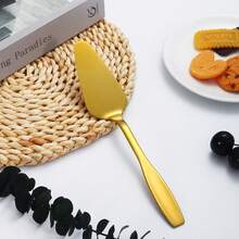 1/2 chiếc xẻng xúc bánh bằng thép không gỉ cán vuông, thích hợp cho sinh nhật, đám cưới và các dịp lễ khác. - Vàng - Xem 5