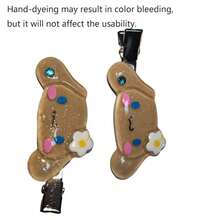 SANRIO 可爱黑色“”发夹，萌趣卡通侧边发夹，创意头饰，适合作为生日礼物（手工染色，存在轻微瑕疵，不影响使用） - 彩色 - 查看 14