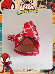 Marvel 1个漫威官方授权蜘蛛侠图案单肩包，男童休闲斜挎包，轻便可调节肩带胸包，卡通零钱包，适合男孩、年轻粉丝、学生，完美适用于日常上学、户外玩耍、主题公园游玩、假期旅行，方便携带零食。 - 紅色 - 查看 6