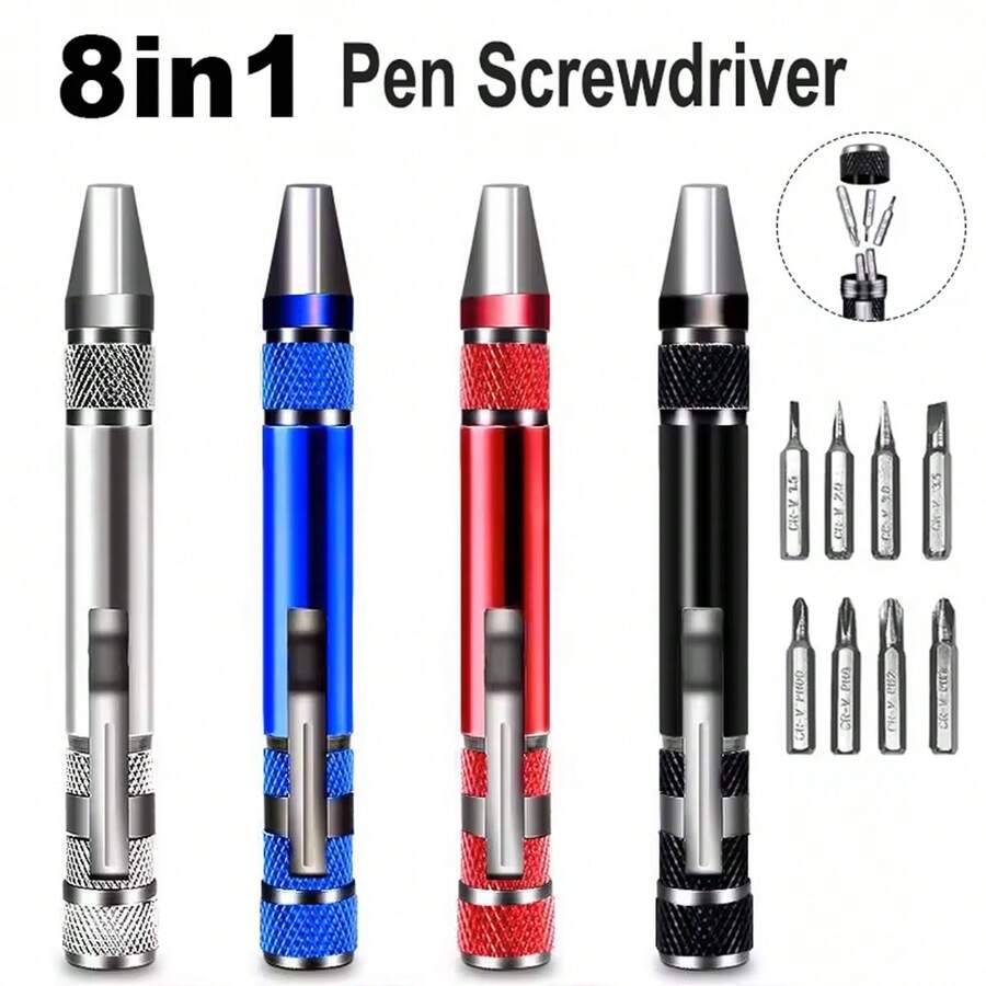 Bộ tua vít đa năng 8 trong 1, bộ dụng cụ sửa chữa chính xác bằng hợp kim nhôm, dụng cụ bảo trì di động và thiết thực. - Tua vít 8 trong 1 - Xem 1