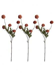 1pc 50cm Artificial Dandelion Flower Stem, Silk Flower, Fake Plant Branch For Home Living Room Bedroom Decor, Autumn Decoration, Room Decor, Desk Decor, Garden Decor, Home Decor, Valentine's Day Gift, Birthday Gift, Graduation Gift - Orange - View 7