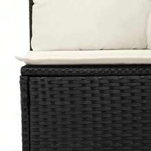 vidaXL 8-Teiliges Garten-Sofa-Set Mit Kissen In Schwarz Und Creme - Schwarz - Übersicht 9