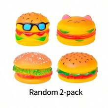 宠物逼真汉堡造型吱吱叫玩具，内置发声装置，柔软有弹性，挤压即可发出声音，耐啃咬，防止磨牙，互动抛掷玩具，猫狗逗弄玩具 - 彩色 - 查看 9