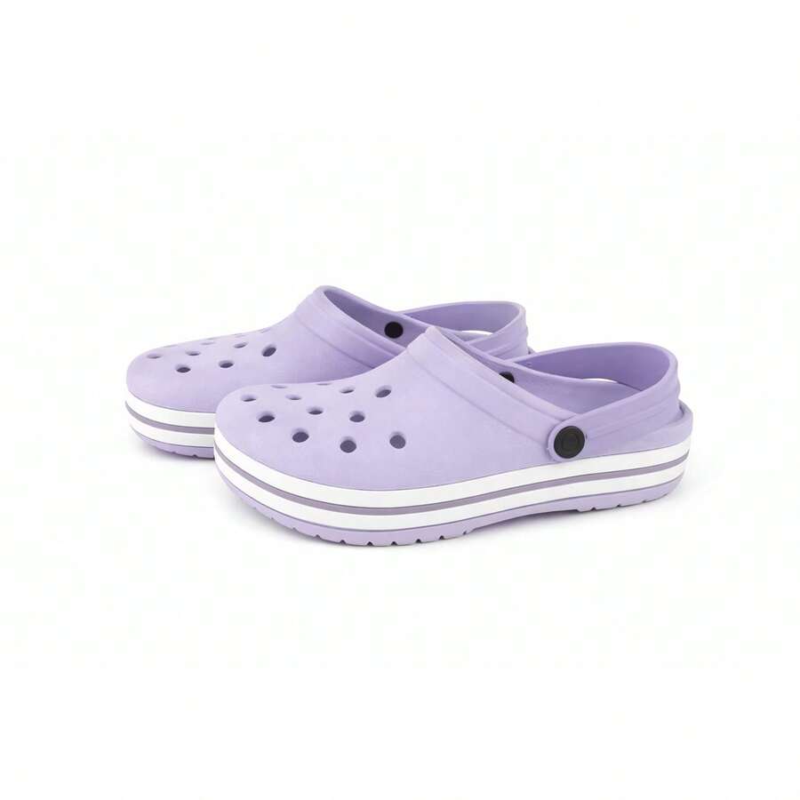 Adult Women's And Men's Lightweight And Comfortable Sandals For Girls And Boys, Simple Beach Casual Sandals With Openwork Fabric, Beach Babouche, Holiday, School, Home, Outdoors - Màu hoa tử đinh hương/Hoa tử đinh hương - Xem 1