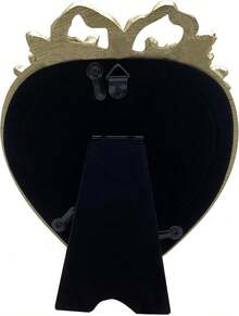 Heart Shaped Picture Frame, Vintage Style Resin Photo Frame, Antique Gold 4x4 Inch, Tabletop & Wall Decor - 金子 - 查看 2