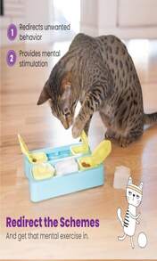 Juguete para gatos Catstages Kitty Cube, rompecabezas interactivo con premio, color azul - Blanco - Ver 6