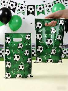 10/25/50个装足球主题礼品包装袋/糖果袋，足球主题派对礼品包装袋，足球主题生日派对礼品袋，餐桌装饰糖果袋，派对包装用品，节日聚会礼品袋/糖果袋，足球主题生日礼物，生日派对用品 - 滿版足球 - 查看 2