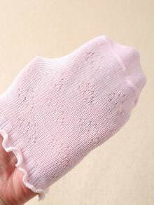 20/15/10/5/1 Paire de chaussettes mi-mollet à volants aléatoires pour bébés filles, tissu en maille cœur confortable, respirant, doux et élastique, chaussettes à semelle antidérapante en silicone cœur, convient pour les bébés filles de 0-36 mois, chaussettes de princesse, chaussettes de marche intérieure, style dopamine de couleur claire convient pour l'été, s'accorde avec diverses tenues, convient pour le port quotidien, les cadeaux et les fêtes d'anniversaire - Multicolore - Voir 8