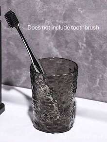 2pcs Minimalist Ice Pattern Toothbrush Cup, Transparent Bathroom Sipper, Home Decor, Bathroom Accessory, Kitchenware, Oral Hygiene - Multiple Styles - View 14