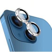 4pcs Compatible With IPhone 14 Plus/14/15/15plus Metal Ring Tempered Glass Camera Lens Protector Cover - Silver - View 9