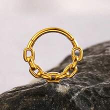 1pc 316L Stainless Steel Clip-On Spiral Chain Nose Ring Earring Cartilage Helix Septum Ring Unisex Body Jewelry - Multicolor - View 20