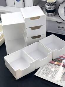 3層抽屜式收納盒，適用於珠寶、髮飾、耳環及小物品，家具辦公室書房桌面收納，珠寶收納盒，抽屜式化妝品收納，臥室裝飾桌面收納，居家桌面抽屜收納盒，適合女性 - 彩色 - 查看 9