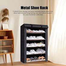 6-10 Tier Shoe Rack With Dust Cover, Space-Saving Shoe Cabinet, Multi-Layer Shoe Storage Organizer Suitable For Entryway, Bedroom, Closet And Dorm - Multicolor - View 8