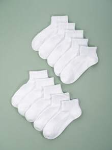 1/5/10双装男士纯棉基础款船袜，运动版型 - 彩色 - 查看 14