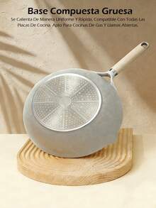 Juego de utensilios de cocina multifuncionales de 9 piezas, sartén antiadherente de cerámica saludable de agarre suave, juego de ollas de cocina de 9 piezas, juego para el hogar con tapa de vidrio templado, revestimiento antiadherente, conducción eficiente del calor, resistente y duradero, excelente sensación, variedad de ollas Los tipos satisfacen las necesidades diarias - Gris - Ver 9