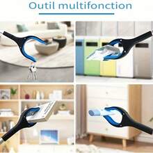 Lightweight Aluminum Trash Picker With 360° Rotation - Ergonomic Handle Aluminum Pickup Tool Suitable For Elderly, Includes Keyring And Clip, Home Cleaning Assistance Tool - A - View 5