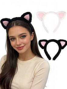 1pc Fashionable Cartoon Plush Bear Ear Headband Animal Ear Hair Hoop Headpiece - Multicolor - View 11