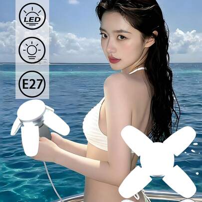 1/2/4个E27 LED灯泡可折叠吊灯 - AC 85-265V，28W，3D打印设计，室内使用，硬线连接，无需电池，现代室内照明灯具结构，含LED灯泡