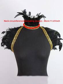 Gothic Black Faux Feather Shawl And Faux Feather Choker Victorian Costume Shrug Cosplay Feather Wrap Costume Party Rave Party Cosplay Filming Props - Multicolor - View 2