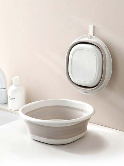 1pc/3pcs Portable Foldable Wash Basin, Vegetable Basin, Foot Bath Basin. Easy To Clean, Lightweight And Collapsible. Suitable For Home, Dorm And Outdoor Camping. Can Be Used As Camping Sink, Laundry Basin, Water Bucket, Water Container, Fruit & Vegetable Washing Basin, Cleaning Supplies. Thick Plastic Foldable Foot Bath Basin And Wash Basin, Essential For Back To School. Foldable Basin, Foldable Basin Set. Home Bathroom Decor