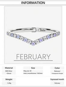 1pc Luxury S925 Sterling Silver V-Shaped Vita Chroma Ring With 12 Birthstones, Suitable For Women, Wedding, Gift For Girlfriend, Holiday - V-shaped - View 46