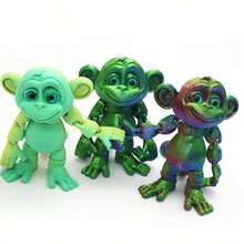 3D Printed Monkey Figurine, 3D Printed Long-Tailed Monkey Figurine, Creative Animal Model, Office And Home Decor, Mixed Color Plastic - Monkey - View 5