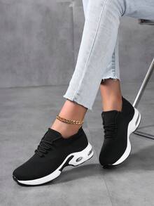 Women Sports Shoes - Black and White - View 5