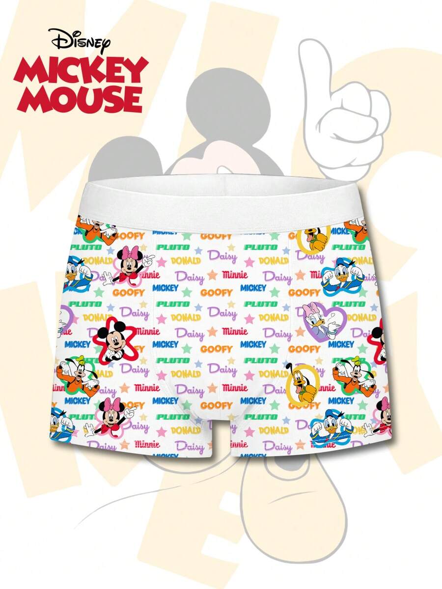 Disney 男士3D印花平角内裤，日常休闲必备内衣，时尚设计