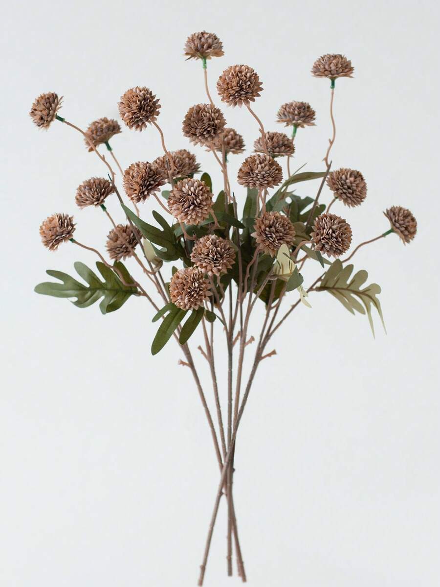 1支人造蒲公英花，50厘米塑料仿真植物枝条，带丝绸茎，适合家居客厅卧室装饰，仿真植物，秋季装饰，房间摆设，桌面装饰，花园装饰，情人节礼物 - 摩卡棕 - 查看 1