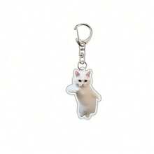 1 peça/4 peças Chaveiro de Estimação Pingente Acrílico de Foto de Gato Acessório para Mochila Escolar - Multicolorido - Visão 16