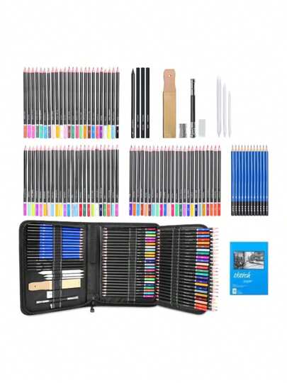 Kit de 96 Piezas  Lápices de Dibujo y Boceto con Accesorios Profesionales Lapices--96