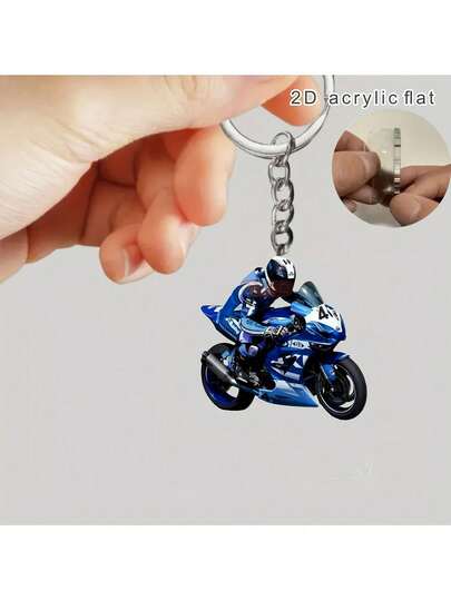 2D Flat Motorcycle Keychain, Suitable For Men And Women, 3 Motorcycle Styles Available, Durable Acrylic Material, Suitable As Couple Gift, Valentine's Day Gift, Motorcycle Enthusiast Accessory, Can Be Used With Motorcycle