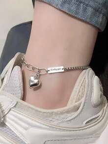 Aomogo 18k 镀金简约链条和心形设计脚链，防过敏珠宝，夏季度假配饰 - 腳鍊 - 查看 8