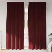 vidaXL Verdunkelungsvorhänge 2 Pcs Weinrot 140 X 260 Cm Samt - Một cỡ - Xem 1