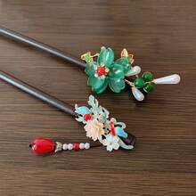 1pc Retro Style Tassel Hair Stick, Chinese Traditional Hanfu Hair Accessory For Bun Updo,Summer,Holiday,Travel,Festival,Birthday - Multicolor B - View 4