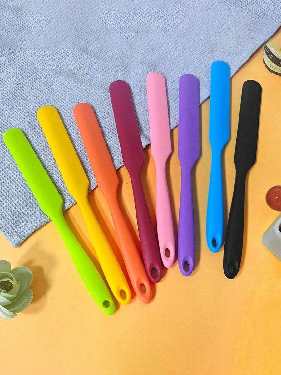 2pcs/Set: 1pc Silicone Scraper, Butter Scraper, Silicone Can Scraper, Heat-Resistant Cake Butter Peanut Butter Scraper, Mixing Spoon Scraper, Non-Stick Bread Scraper, Rubber Kitchen Mixing Scraper, Rubber Cooking Mixing Scraper, Heat-Resistant Baking Cake Butter Scraper, Ergonomic Handle - Kitchen Tools, Suitable For Cake, Jam, Butter, Cream