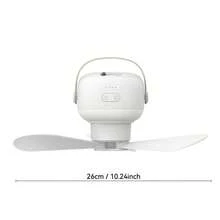 吊扇，带三脚架的露营扇，大风量可调节风量，强劲风力，静音设计 - 白色 - 查看 4