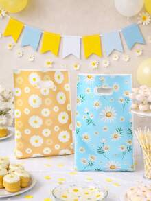 10/25/50个装春日雏菊主题派对礼品袋，四色雏菊设计，适用于生日派对礼品包装、烘焙食品袋、生日派对礼物袋、糖果袋、甜点袋、性别揭晓派对装饰、婴儿派对装饰、一周岁生日礼物、派对回礼、春季装饰 - 雛菊混款 - 查看 5