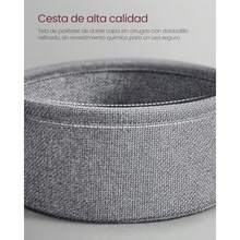 jjytVASAGLE Mesa de Centro Reda con Almacenamiento Mesa de Salon con Cesta de Tela M de Ml Negro Tinta y Gris Pizarra MLCT244B56Mesa de centro exterior - Negro Tinta  Gris Pizarra - Ver 5