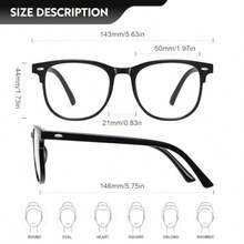 3 Pack Blue  Bloc Glasses  Women Men Round Compr Glasses Anti Eye Strain/UV/Glare Gaming Glasses - Bộ 3 chiếc màu đen báo trắng - Xem 2