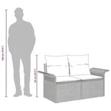 vidaXL Garden Sofa With Cushions Brown 141 X 62 X 69cm Poly-Rattan - Yellow - View 9